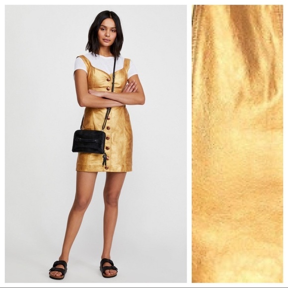 NWT. Free People Goldie Leather Mini Dress Size 2. - Picture 5 of 9